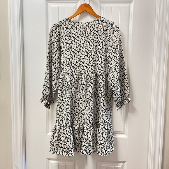 NWOT Jun From Korea Gingham Floral Babydoll Dress Ivory Cream – M - Picture 8 of 11